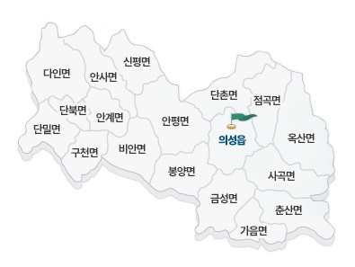 ▲ 의성군 읍면별 지도