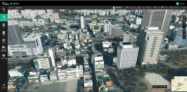 ▲ 대구시와 카카오가 다음달 1일부터 카카오맵에서 제공하는 ‘대구3D 지도’의 메인화면.