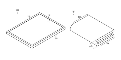 ▲ 사진=애플이 제출한 폴더블 디스플레이 특허 관련 도안/미 특허청