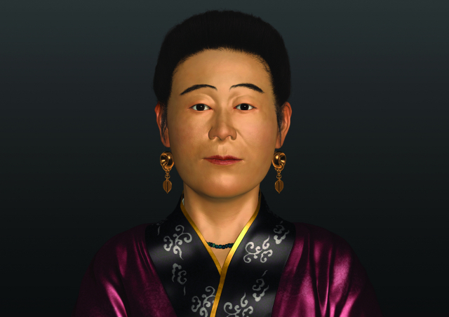 ▲ 경산시가 영남대학교 공동으로 1500년 전 고대 압독국 귀족 여인의 얼굴을 복원하는 데 성공했다. 사진은 복원된 여인 얼굴 모습.