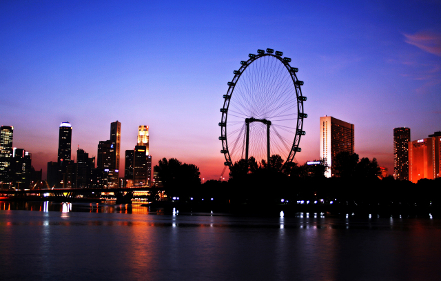 ▲ 세계 최대 규모의 회전 관람차인 싱가포르 플라이어는 지름이 150m에 달하고 꼭대기에 이르면 42층 건물의 높이 165m에 달한다.