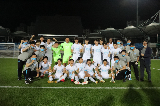 ▲ 대구FC 선수단이 K리그1 5라운드 성남FC와의 경기에서 승리한 후 기쁨을 만끽하고 있다.
