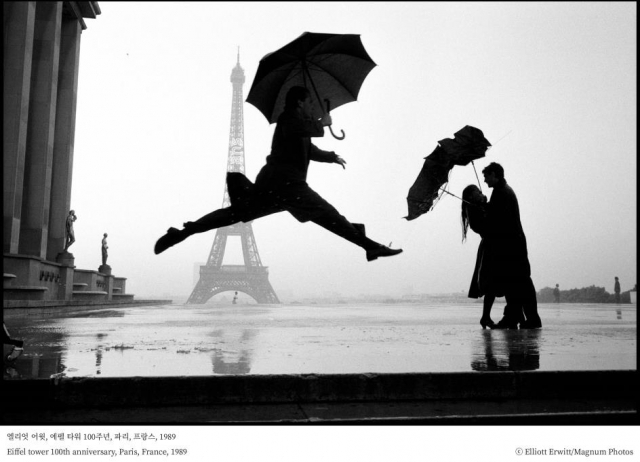 ▲ 기록 사진을 예술의 반열로 끌어올린 보도사진 집단 '매그넘 포토스(Magnum Photos)'의 작품이 오는 11월1일까지 엠가에 전시된다. 엘리엇 어윗, 에펠 타워 100주년, 파리, 프랑스, 1989
