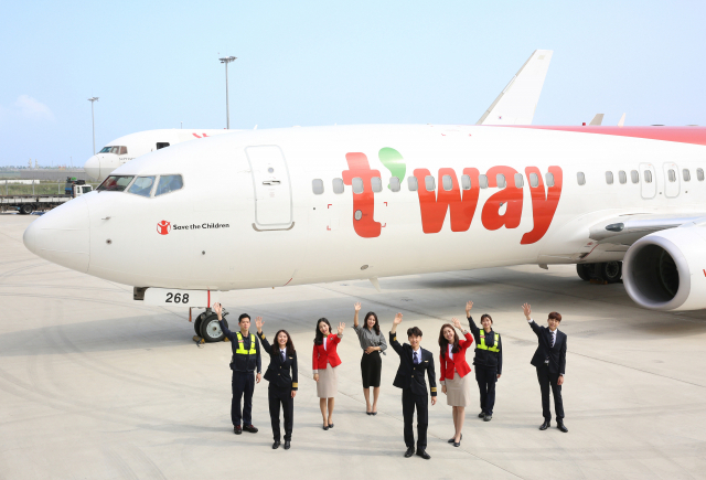 ▲ 티웨이항공이 6년 연속 글로벌고객만족도 저비용항공사(LCC) 여객운송 부문 1위에 선정됐다.