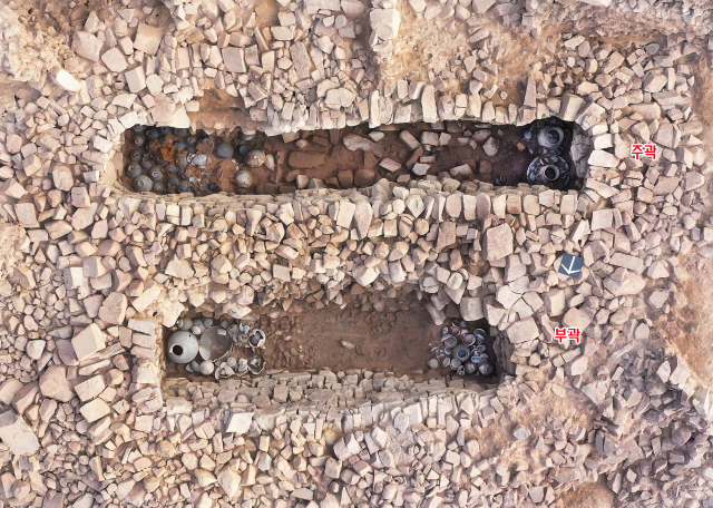 ▲ 사적 제544호 대구 북구 구암동 고분군 제58호분의 발굴 조사에서 출토된 유물들의 모습.