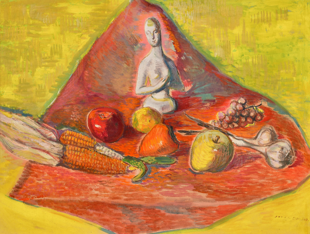 ▲ 이인성, 석고상이 있는 풍경, 1937, 55.2x74.6cm, 종이에 수채