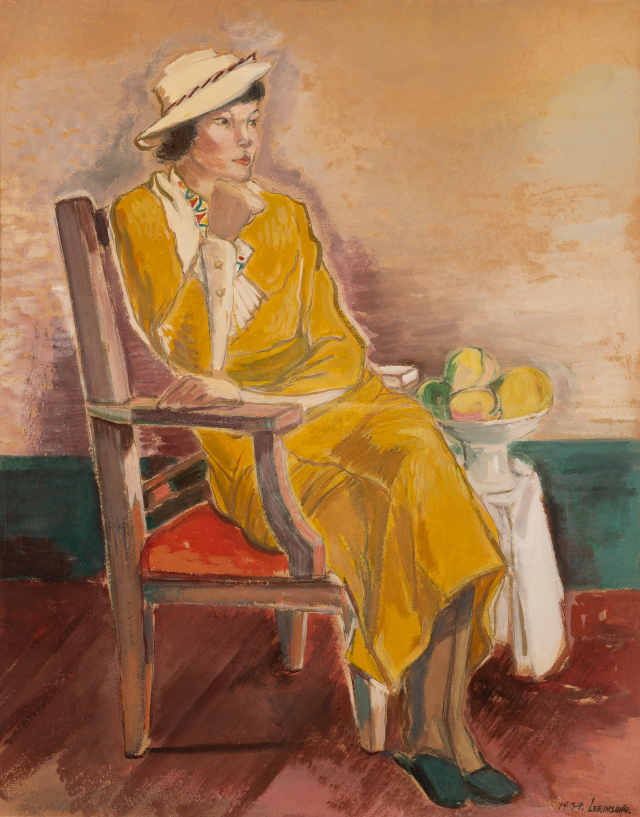 ▲ 이인성, 노란옷을 입은 여인상 1934 75x60cm, 종이에 수채