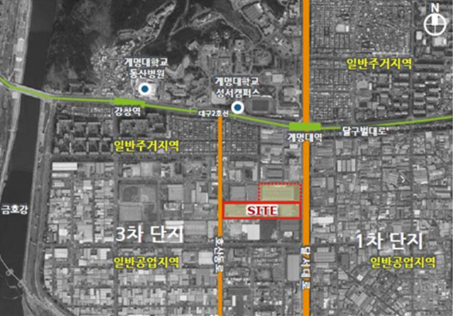 ▲ STX중공업 대구공장 비영업부지(빨간색 선).