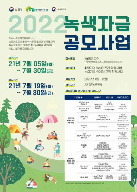 ▲ 2022 녹색자금 지원사업 공모 포스터